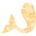 Golden mermaid tail. Golden fishtail.