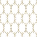 Golden mesh seamless pattern. Elegant abstract vector geometric background Royalty Free Stock Photo