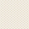 Golden mesh seamless pattern. Subtle geometric ornament with thin curved lines Royalty Free Stock Photo