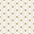 Golden mesh seamless pattern. Vector abstract geometric ornament background Royalty Free Stock Photo