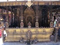 Golden metal altar inside Hiranya Varna Mahavihar. Golden Temple. Patan, Kathmandu. Nepal