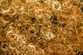 Golden metallic angel hair, Curly gold lametta angel hair, background