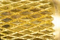 Golden metal with diamond-shaped patterns, texture or background