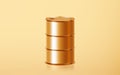 3d Realistic Golden metal Oil barrel