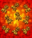 Golden Metallic Chinese Goldfish Red Background Royalty Free Stock Photo