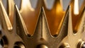 Golden metallic crown featuring tall sharp spikes and a lustrous finish Royalty Free Stock Photo