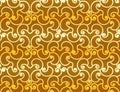 Golden metallic flourishes in seamless pattern tile. rich luxury background and textile