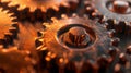 The Golden Metallic Gears.AI generated image Royalty Free Stock Photo