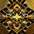 Golden metallic geometric trigonal background.