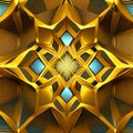 Golden metallic geometric trigonal background.