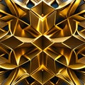 Golden metallic geometric trigonal background.