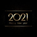 Golden metallic 2021 Happy new year sign