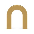 Golden metallic horseshoe arch geometric curved border frame front view realistic vector