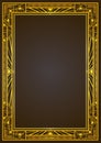 Golden metallic rectangular retro frame.