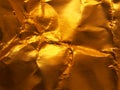 Golden metallic structure. The texture of the foil