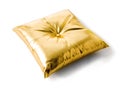 Golden metallized leather cushion Royalty Free Stock Photo