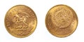 Golden Mexican coin