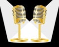 Golden mic Royalty Free Stock Photo