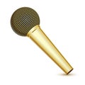 Golden Microphone on white