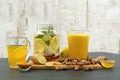 Golden milk detox water turmeric lemon and ginger