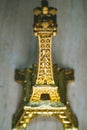 Golden Mini Eiffel Tower souvenir from Paris France