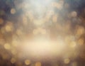 Golden minimal abstract shiny glittery neutral background with blurred bokeh light