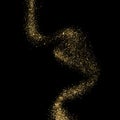 Golden mist wave of sparkling glitter particles Royalty Free Stock Photo