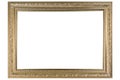 Golden mockup canvas frame isolated on white background Royalty Free Stock Photo