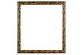 Golden mockup canvas frame isolated on white background Royalty Free Stock Photo