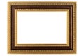 Golden mockup canvas frame isolated on white background Royalty Free Stock Photo