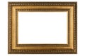 Golden mockup canvas frame isolated on white background Royalty Free Stock Photo