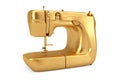 Golden Modern Sewing Machine. 3d Rendering