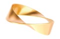 Golden Moebius Strip, 3D rendering Royalty Free Stock Photo