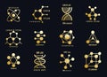 Golden molecules logotypes