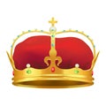 Golden Monarchical Crown with Stones on White Royalty Free Stock Photo