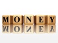 Golden money with reflection Royalty Free Stock Photo