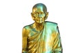 Golden monk statue isolated on white background Royalty Free Stock Photo