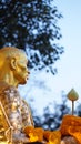 Golden monk statue in thailand Royalty Free Stock Photo