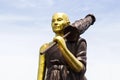 Golden monk statue, Thailand. Royalty Free Stock Photo