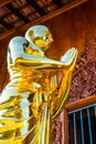 Golden monk statue in Wat Ban Den Royalty Free Stock Photo