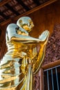 Golden monk statue in Wat Ban Den Royalty Free Stock Photo