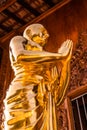 Golden monk statue in Wat Ban Den Royalty Free Stock Photo