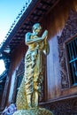 Golden monk statue at Wat Den Salee Sri Muang Gan Wat Ban Den Royalty Free Stock Photo