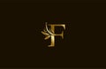 Golden Monogram Flourishes Letter F Logo Manual Elegant