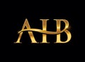 Golden Monogram Initial AIB