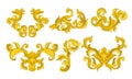 Golden Monograms Collection, Baroque Vignettes Design Element Vector Illustration