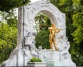 Golden monument Johann Strauss in City Park Vienna Royalty Free Stock Photo