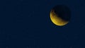 golden moon crescent moon. lunar landscape