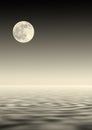 Golden Moon Over Water Royalty Free Stock Photo