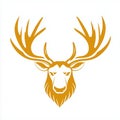 Golden Moose Face Logo Royalty Free Stock Photo